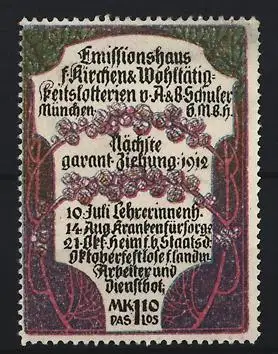 Reklamemarke München, Emissionshaus Kirchen & Wohltätigkeitslotterien, Florales Muster