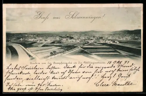 AK Schwenningen, Ansicht von der Dampfziegelei an der Villingerstrasse