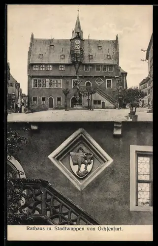 AK Ochsenfurt, Rathaus, Stadtwappen