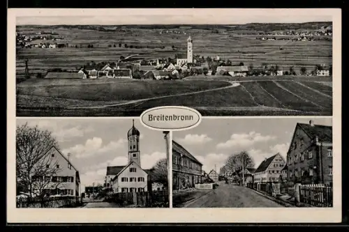 AK Breitenbronn, Ortsansicht, Kirche, Hauptstrasse
