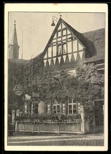 AK Geisenheim im Rheingau, Hotel Zur Linde, W. Chr. Wollmann Wwe.
