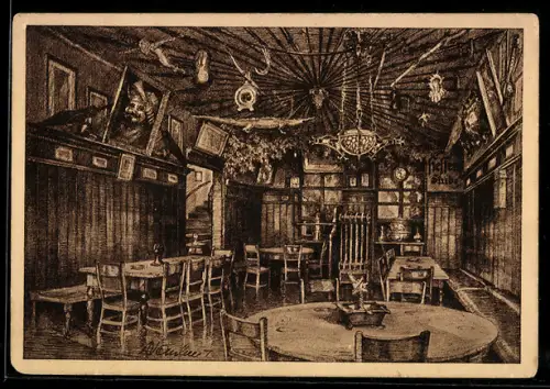 AK Köln /Rh., Restaurant Weinhaus, Am Bollwerk 37, Innenansicht