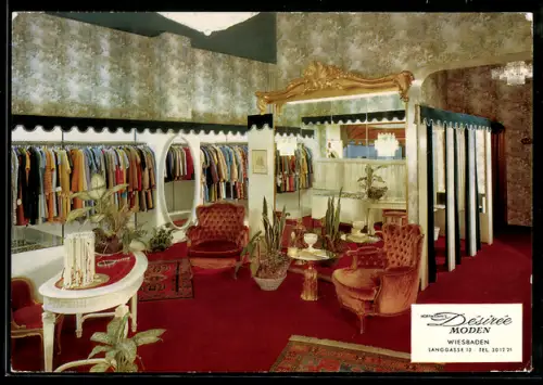 AK Wiesbaden, Hoffmann`s Desirée Moden, Langgasse 13, Innenansicht