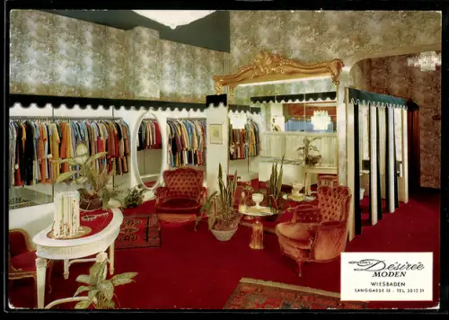 AK Wiesbaden, Hoffmann`s Desirée Moden, Langgasse 13, Innenansicht