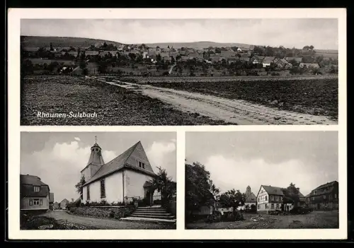 AK Rhaunen-Sulzbach, Ortspanorama, Kirche