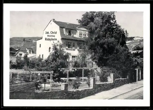 AK Rüdesheim am Rhein, Gasthaus Strausswirtschaft Jakob Christ