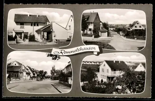 AK Rommelshausen, Gaststätte Kolbenhalde, Inh. Josef Fradl, Strassenpartie mit Wohnhäusern