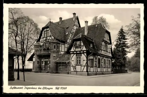 AK Esslingen, Gasthof Jägerhaus, Fachwerkhaus