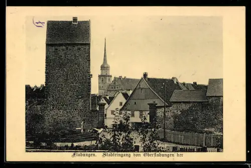 AK Fladungen, Stadteingang von Oberfladungen her