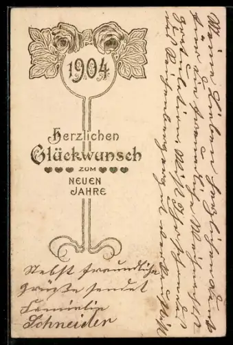 AK Jahreszahl 1904, Neujahresgrüsse