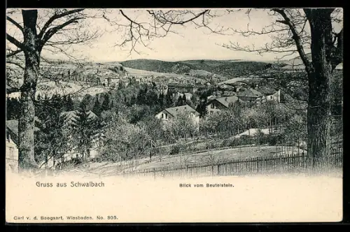 AK Schwalbach, Blick vom Beutelstein auf den Ort