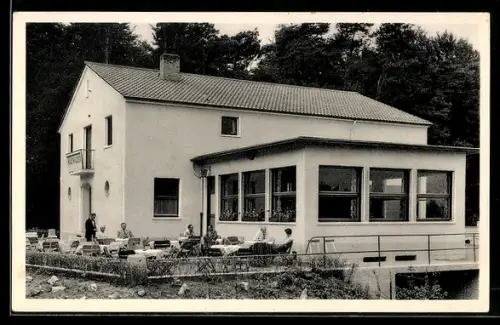 AK Offenbach-Bieber, Gaststätte Waldeck, Langener Strasse 163