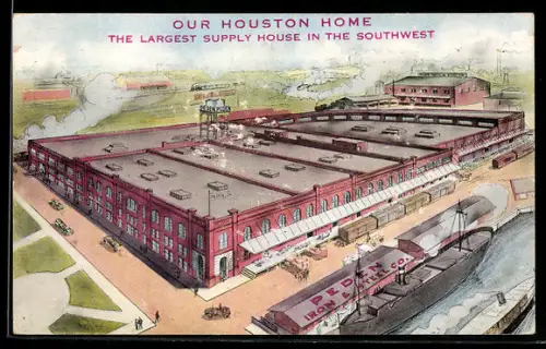 Künstler-AK Houston, TX, Peden Iron & Steel Co., The Largest Supply House in the Southwest