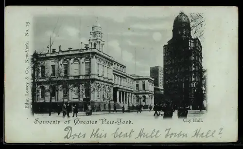 Mondschein-AK New York, NY, City Hall