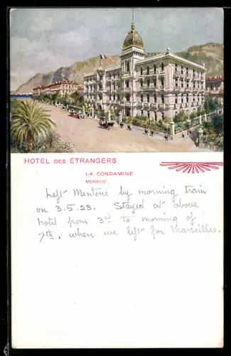 AK Monaco, La Condamine, Hotel des Étrangers