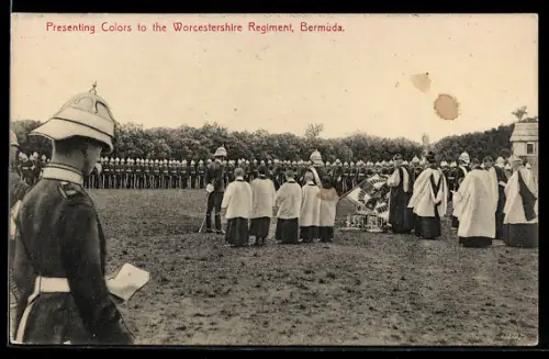 AK Bermuda, Presenting Colors to the Worcestershire Regiment