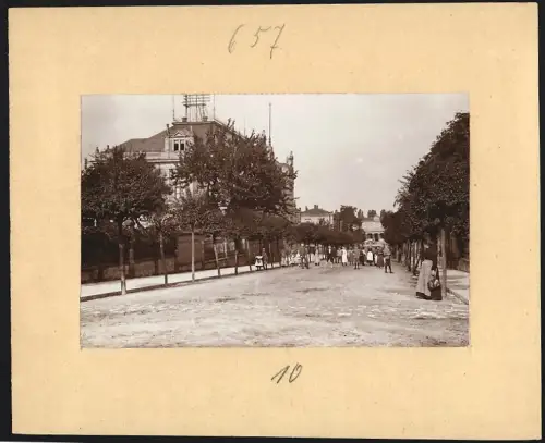 Fotografie Brück & Sohn, Meissen, Ansicht Grossenhain, Blick entlang der Bahnhofstrasse