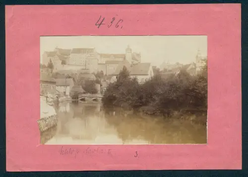 Fotografie Brück & Sohn, Meissen, Ansicht Colditz, Flusspartie mit Blick zum Schloss