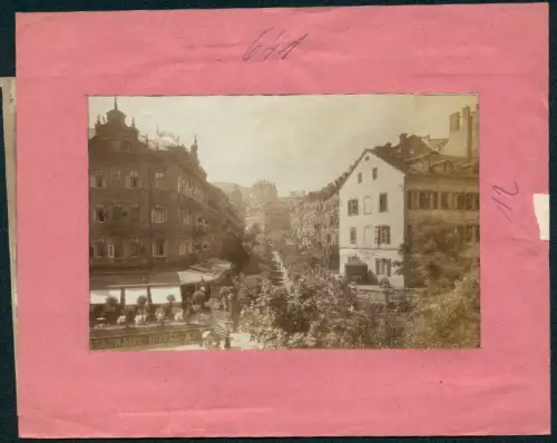 Fotografie Brück & Sohn, Meissen, Ansicht Karlsbad, Strassenansicht mit Hotel Donau