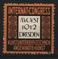 Reklamemarke Dresden, Internat-Congress August 1912, Spiralmuster