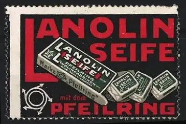 Reklamemarke Lanolin Seife, Seifenverpackung