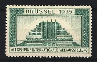 Reklamemarke Brüssel 1935, Allgemeine Internationale Weltausstellung, Gebäudeansicht