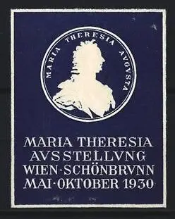 Reklamemarke Wien, Maria Theresia Ausstellung, Silhouette, 1930