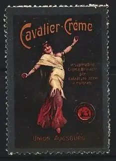 Reklamemarke Augsburg, Cavalier-Creme Union Augsburg, Orientalische Tänzerin