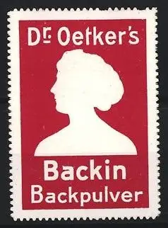 Reklamemarke Dr. Oetker, Backin Backpulver, Frauenprofil