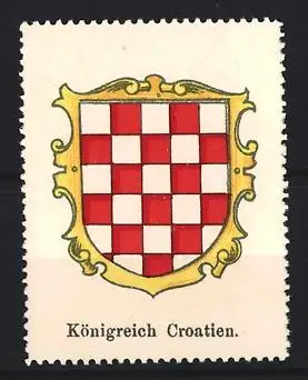 Reklamemarke Königreich Croatien, Wappen, Schachbrettmuster