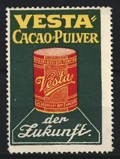 Reklamemarke Vesta Cacao-Pulver, Kakaodose der Zukunft