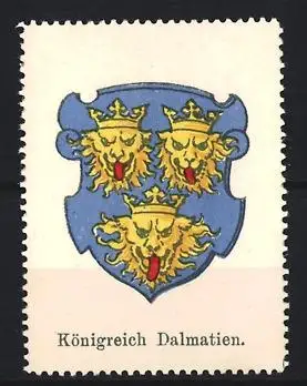 Reklamemarke Königreich Dalmatien, Drei gekrönte Löwen im Wappen