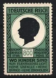 Reklamemarke Deutsche Reich, Elektrisches Licht für Kinder, Kindersilhouette