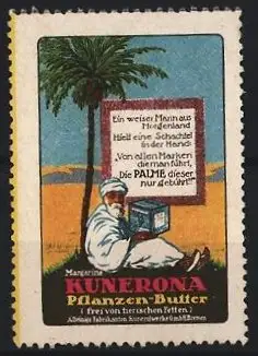 Reklamemarke RUNERONA, Pflanzen-Butter, Araber in typischer Bekleidung