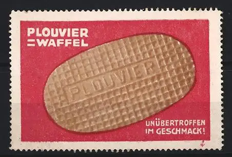 Reklamemarke Plouvier Waffel, Waffelabbildung