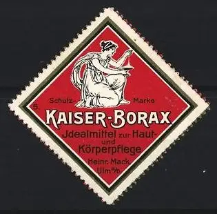 Reklamemarke Ulm, Heinrich Mack Kaiser-Borax, Frau mit Schale