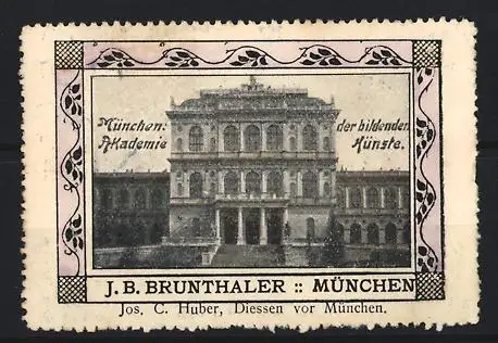 Reklamemarke München, J.B. Brunthaler, Akademie der bildenden Künste