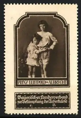 Reklamemarke Prinz Luitpold und Albrecht von Bayern, Bayerischer Landesverband zur Bekämpfung der Tuberkulose e.V.