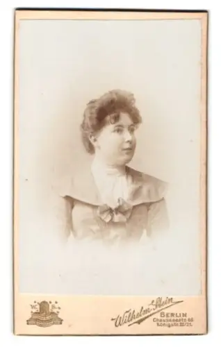 Fotografie Wilhelm Stein, Berlin, Chausseestrasse 66, Portrait einer Dame