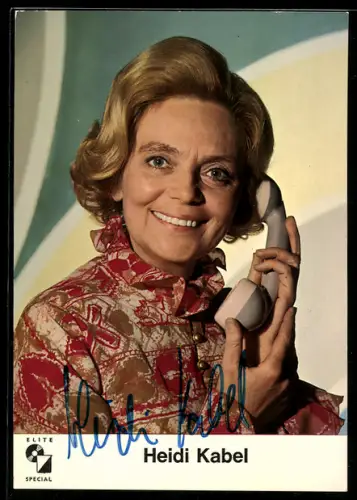 AK Schauspielerin Heidi Kabel mit Telefonhöhrer, Autograph