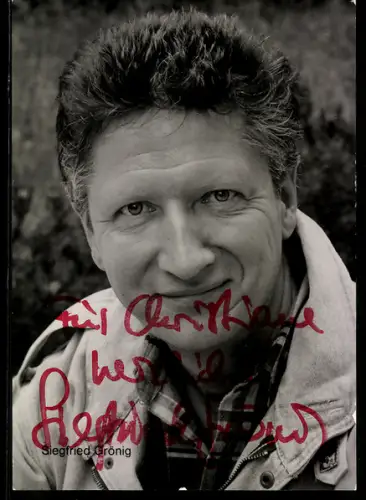AK Schauspieler Siegfried Grönig im Portrait, Autograph
