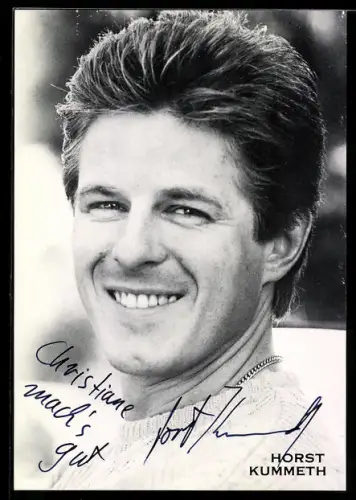 AK Schauspieler Horst Kummeth mit freundlichem Lächeln, Autograph