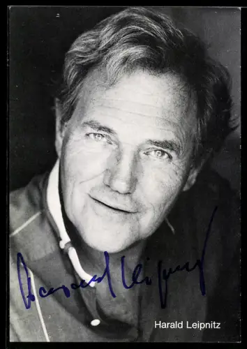 AK Schauspieler Harald Leipnitz im Portrait, Autograph