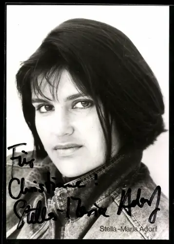 AK Schauspielerin Stella-Maria Adorf im Halbprofil, Autograph