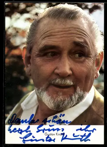 AK Schauspieler Gustav Knut zur Seite blickend, Autograph
