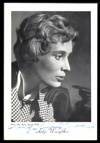 AK Schauspielerin Antje Weisgerber im Profil, Autograph