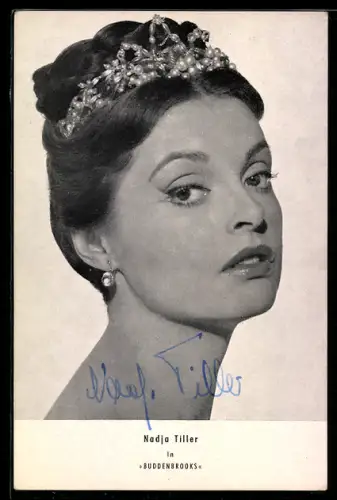 AK Schauspielerin Nadja Tiller in Buddenbrooks, Autograph