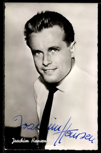 AK Schauspieler Joachim Hansen mit Krawatte, Autograph