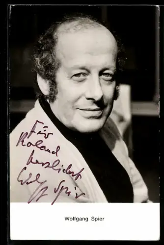 AK Schauspieler Wolfgang Spier im Porträt, Autograph
