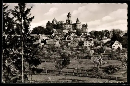 AK Braunfels a. d. Lahn, Teilansicht mit Schloss